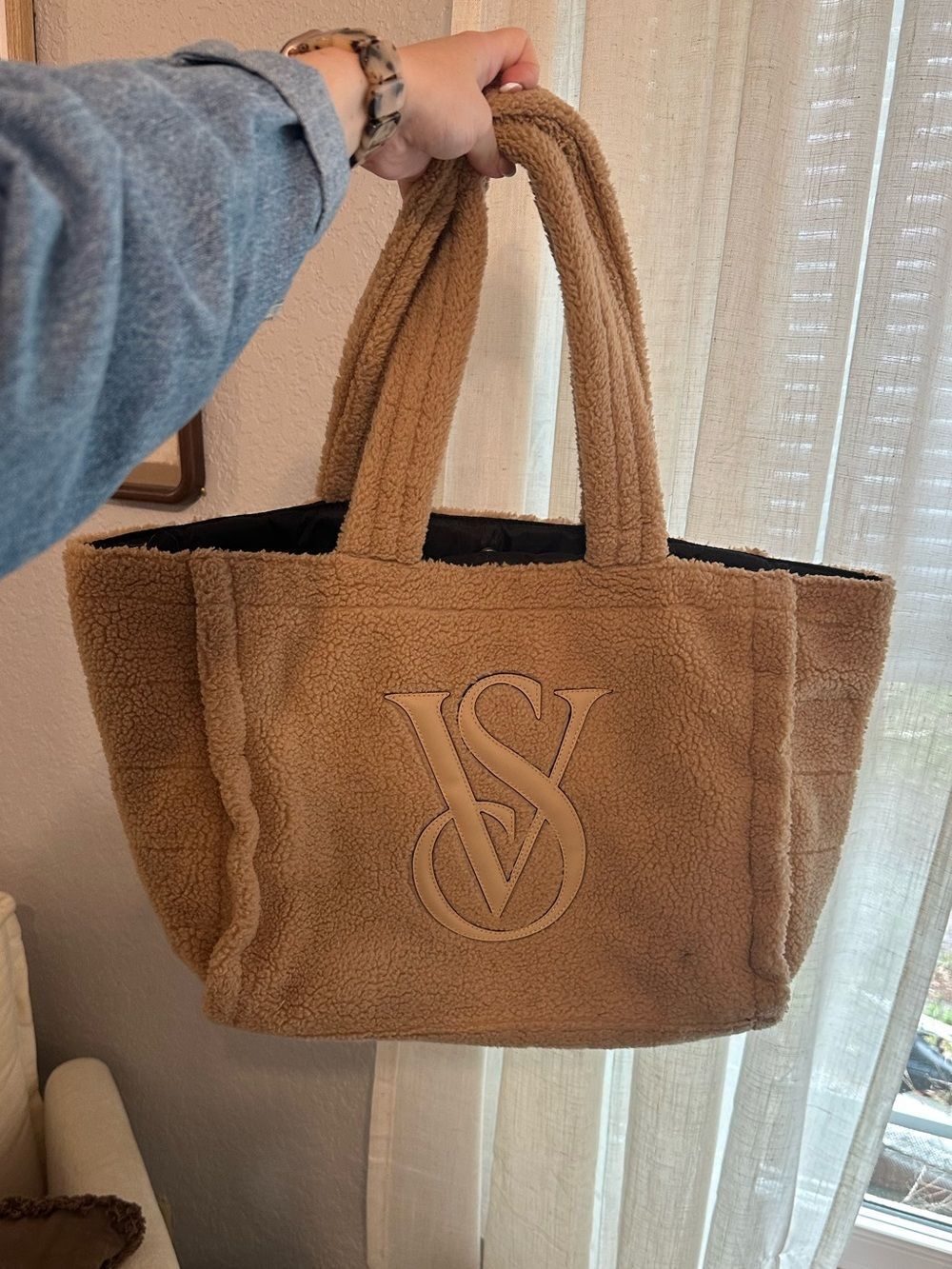 Victoria's Secret Tan Teddy Sherpa Tote